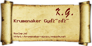 Krumenaker Győző névjegykártya